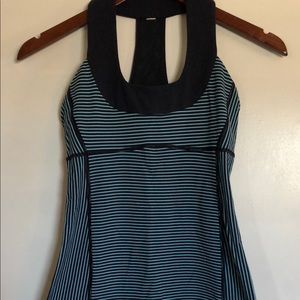 Lululemon navy and light blue halter workout top
